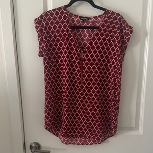 Express Women's Burgundy Geometric Blouse